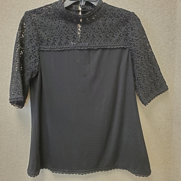 Boden Seraphina Lace Detail Top, BlackSz 8 - Picture 3 of 8